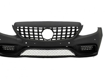 Complete Front Bumper with Diffuser and Side Skirts suitable for MERCEDES C-Class W205 S205 (2014-2020) only AMG Spot Line