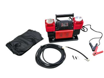 Compressor Digital de 12V Bicylindro 300 L / min com controle inteligente + mangueira e saco de 8m
