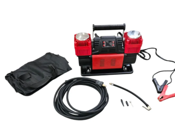 Compressor Digital de 12V Bicylindro 300 L / min com controle inteligente + mangueira e saco de 8m