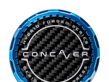 Concaver Premium Center Cap - Classic Carbon - Blue Anodized