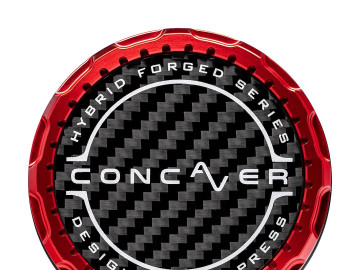 Concaver Premium Center Cap - Classic Carbon - Red Anodized