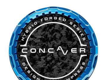 Concaver Premium Center Cap - Forged Carbon - Blue Anodized