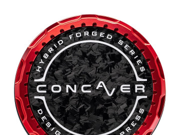 Concaver Premium Center Cap - Forged Carbon - Red Anodized