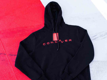 Concaver Unisex Hoodie Logo Black Size M