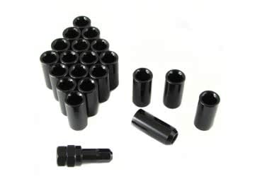 Set Of Black Long Imbus Lug Nuts 12X1,25 + Key