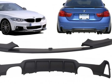 Conversion Package to M Performance Design Air Diffuser With Front Bumper Spoiler Lip suitable for BMW F32 F33 F36 4 Series (2013-) Coupe Cabrio