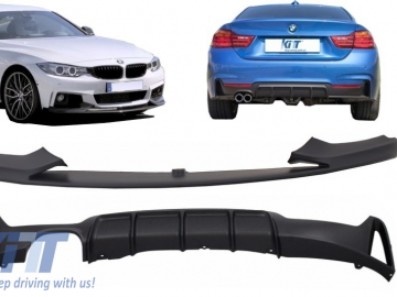 Conversion Package to M Performance Design Air Diffuser With Front Bumper Spoiler Lip suitable for BMW F32 F33 F36 4 Series (2013-) Coupe Cabrio