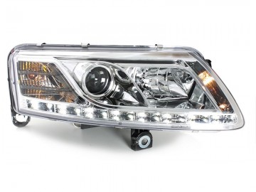 D-LITE Headlights suitable for AUDI A6 4A 04-08 LED DRL HID Xenon D2S Chrome