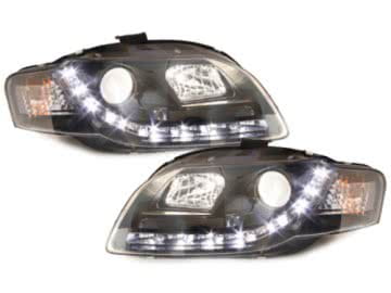 D-LITE Headlights suitable for OPEL Corsa D 06+LED Daytime running light chrome