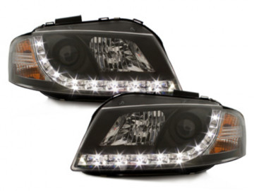 DAYLINE Headlights suitable for AUDI A3 8P 03-08 _drl-optic _ black