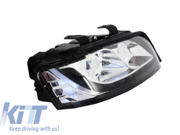 DAYLINE Headlights suitable for AUDI A4 8E (2001-2004) LED DRL Look Black