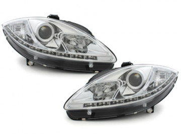 DAYLINE Headlights suitable for SEAT Leon 1P1 (2005-2009) DRL Optic Chrome