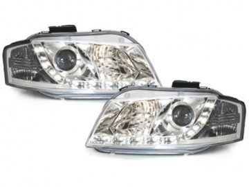 DAYLINE Headlights suitable for AUDI A3 8P 03-08 _drl-optic _ chrome