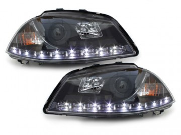 DAYLINE headlights suitable for SEAT Ibiza 6L 03-08 _ drl-optic _ black