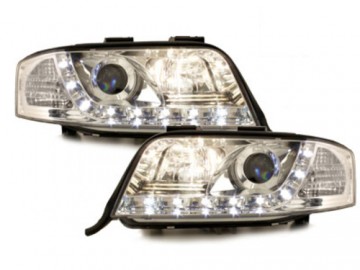 DAYLINE headlights suitable for AUDI A6 4B 01-04 _drl-optic _ chrome