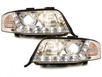 DAYLINE headlights suitable for AUDI A6 4B 97-01 _drl-optic _ chrome