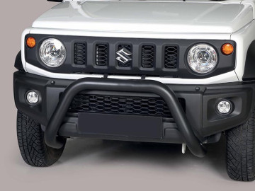 Grelha Frontal em aço inoxidável preto Ø76mm sem barra transversal. Aprovação CE Jimny [2018 - ]