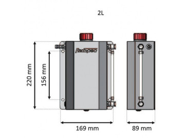 Depósitos de Óleo - Oil Catch Tank com duas saídas de 12MM - Capacidade 2L