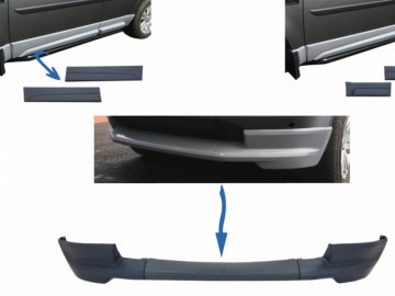 Dynamic Front Bumper Lower Lip Spoiler suitable for Land Rover Freelander 2 L359 Facelift (2011-2014) and Car Front/Rear Side Skirts Door Panels Left 