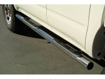 Estribos em aço inoxidável Ø76mm, com apoio (apenas 2002-2005)