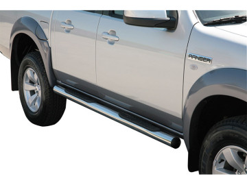 Estribos em aço inoxidável Ø76mm, com placas de rodagem Ford Ranger [2006 - 2012]