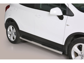 Estribos em tubo de aço inoxidável Ø76mm, com plataforma