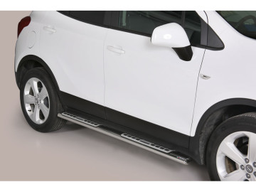Estribos em tubo de aço inoxidável, secção oval, com plataforma. Tipo DSP - Opel Mokka 