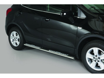 Estribos em tubo de aço inoxidável, secção oval, com plataforma. Tipo DSP - Opel Mokka 