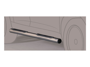 Estribos em tubo inox Ø76mm, com degraus (5 portas)