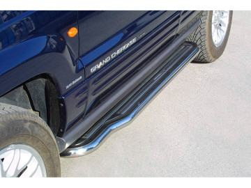 Estribos na plataforma com tubo de aço inoxidável Ø50mm / Grand Cherokee WJ [1999 - 2004]
