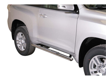 Estribos tubulares em aço inoxidável, secção oval, com placas de rodagem. Tipo DSP (3 portas)