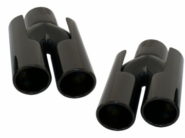 Exhaust Muffler Tips Black suitable for BMW E60 E90 E92 E93 F10 F30 M3 M5 M6 ACS Design Piano Black