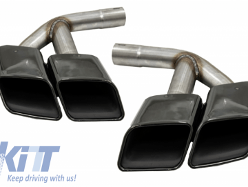 Exhaust Muffler Tips Tail Pipes suitable for AUDI Q7 4M (2015-2019) SQ7 Design Black Only Diesel