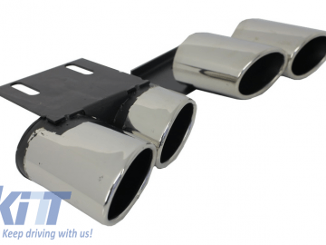 Exhaust Muffler Tips Tail Pipes suitable for AUDI A4 B8 B9 (2009-UP) S4 Quad Design
