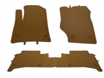 Floor Mats Rubber Mats suitable for PORSCHE Cayenne 957/957 (2002-2010) suitable for VW Touareg 7L (2002-2010) Sand Brown