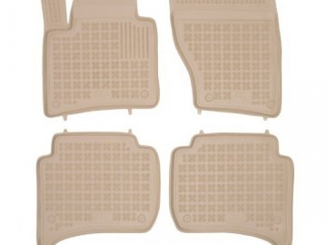 Floor mat Rubber Beige suitable for PORSCHE Cayenne II 92A (2011-2016) VW Touareg II 7P5 (2010-2018)