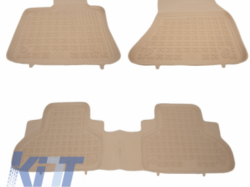 Floor mat Rubber Beige suitable for BMW X5 F15 2013-, X6 F16 2014-