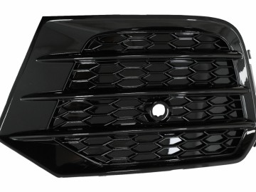 Fog Lamp Covers Side Grilles suitable for Audi Q3 8U Facelift (2014-2017) RS Design Piano Black