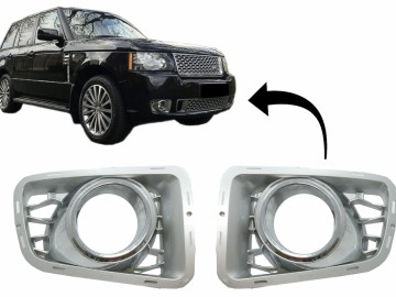 Fog Lamp Covers suitable for Land Rover Range Rover Vogue III L322 (2010-2012) Autobiography Design Silver Edition