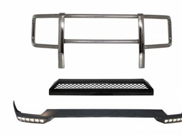 Front BullBar with Upper Spoiler Lip and LED DRL Extension suitable for MERCEDES G-Class W463 (1989-2018) G63 G65 Design