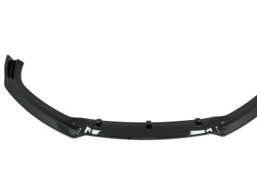 Front Bumper Add-On Spoiler Lip suitable for AUDI A4 B9 8W Sedan Avant (2016-2018) Piano Black