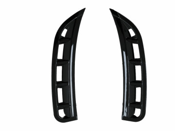 Front Bumper Flaps Side Fins Flacs suitable for Mercedes GLE W167 SUV (2019-Up) Piano Black