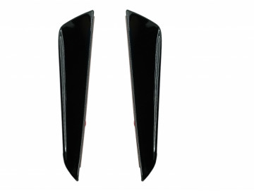 Front Bumper Flaps Side Fins Flaps suitable for Mercedes A-Class W177 V177 (04.2018-up) A35 Design Black Edition