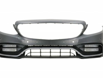 Front Bumper & Grille with Diffuser and Tips suitable for MERCEDES C-Class W205 S205 AMG Sport Line (2014-2020) C63S Design