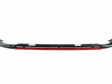 Front Bumper Lip Extension Spoiler suitable for VW Golf 7.5 Facelift (2017-2020) Piano Black & Red