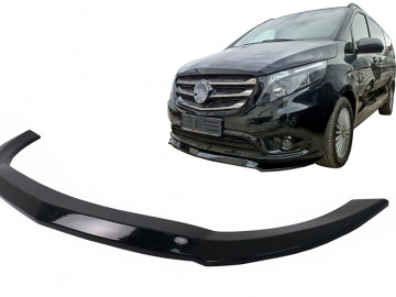 Front Bumper Lip Extension suitable for Mercedes V-Class W447 (2014-Up) only for Standard Edition Piano Black