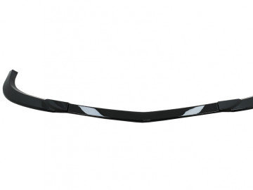 Front Bumper Lip suitable for Mercedes C-Class W204 S204 C204 Sport Line Facelift (2011-2015) Piano Black