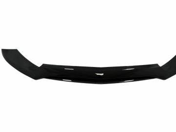 Front Bumper Lip suitable for Mercedes C-Class W205 Sedan S205 T-Modell A205 Cabriolet C205 Coupe (2014-2019) Sport Line Piano Black