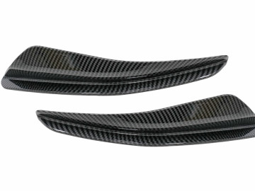 Front Bumper Side Fins Flaps suitable for VW Golf 8 Mk8 MQB GTI / R-Line (2020-Up) Carbon Look