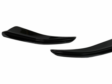 Front Bumper Side Fins Flaps suitable for VW Golf 8 Mk8 MQB GTI / R-Line (2020-Up) Piano Black